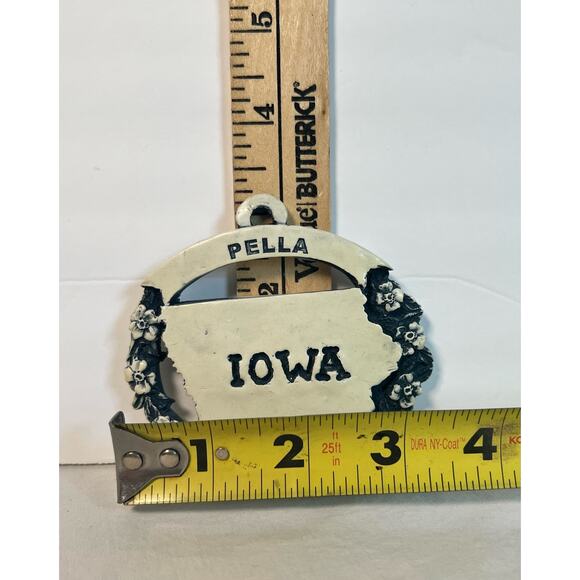 Pella Iowa Marble Christmas Ornament Blue Off‎ White - Picture 3 of 4